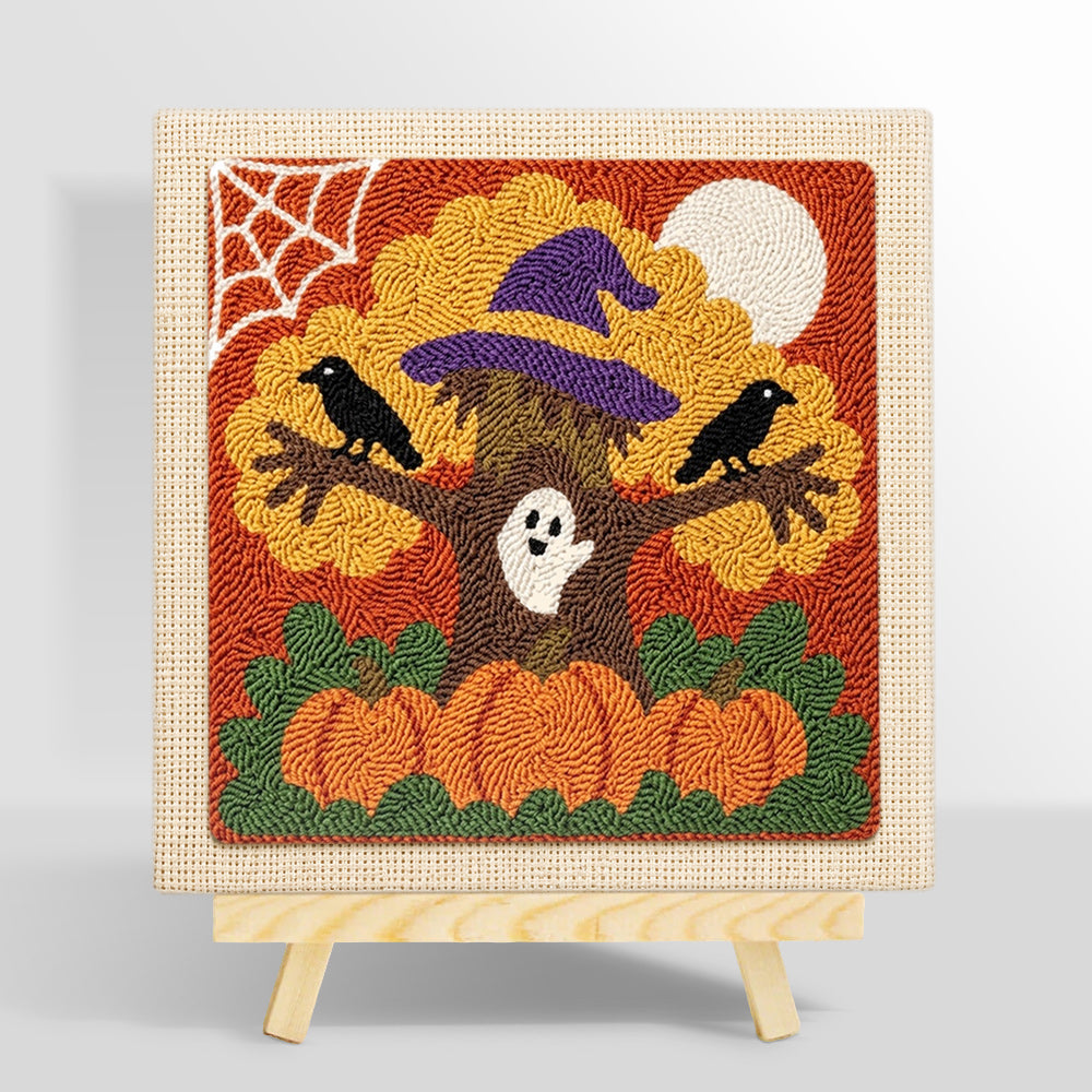 Spooky halloween tree punch needle kit for beginners