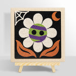Spooky striped flower punch needle kit for beginners