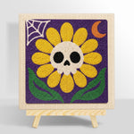 Spooky sunflower with skull punch needle kit for beginners