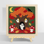 Spooky tree with little ghosts punch needle kit for beginners