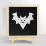 Spooky white bat punch needle kit for beginners