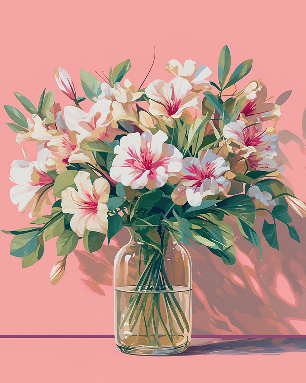 Spring floral bouquet cross stitch kit for beginners