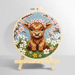 Spring highland cow punch needle kit for beginners