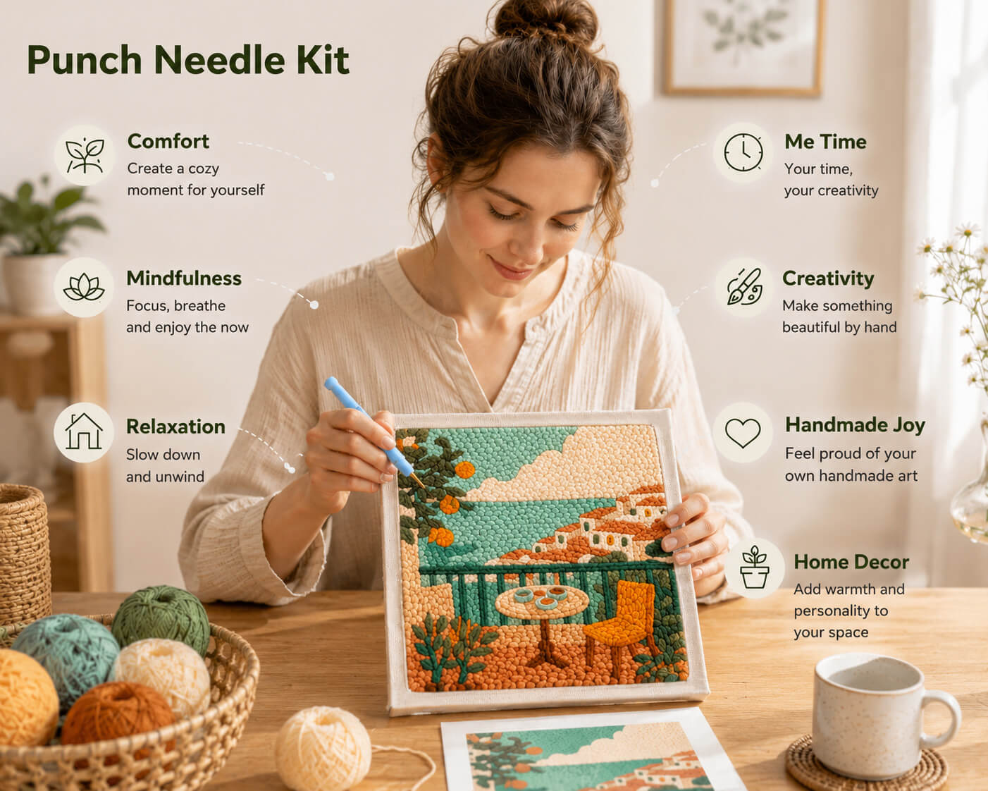 Square Punch Needle Kit Feature