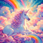 Star rainbow unicorn cross stitch kit for beginners
