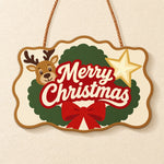 Star wreath reindeer paint by numbers door hanger finished design