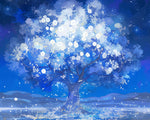 Starry glowing tree cross stitch kit for beginners