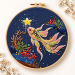 Starry koi fish embroidery kit