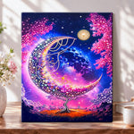 Starry moon tree pearl diamond painting kit for beginners