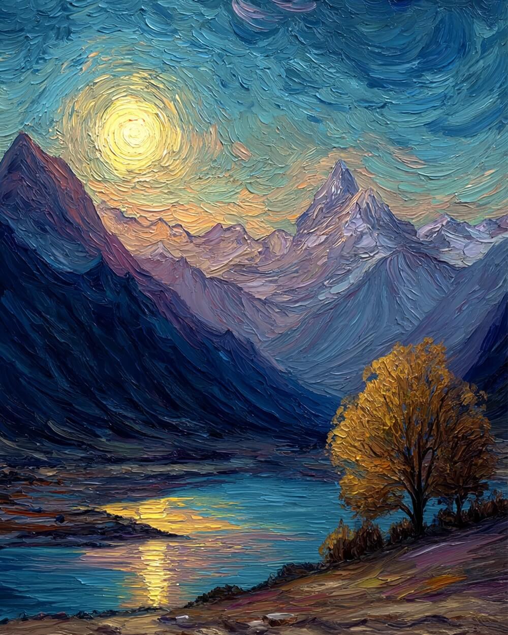 Starry mountain dream cross stitch kit for beginners