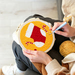 Creating handmade stocking and candy canes unch needle artwork