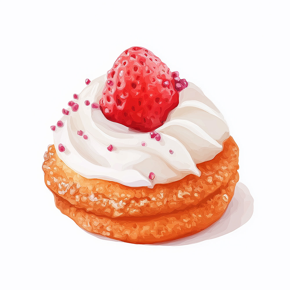 Strawberry cream pastry cross stitch kit for beginners