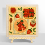 Strawberry dessert collection punch needle kit for beginners