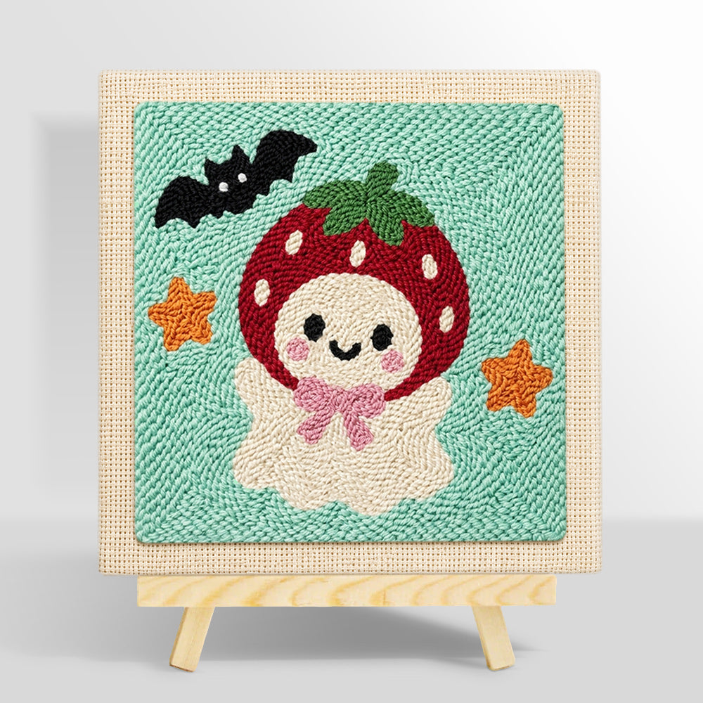Strawberry ghost punch needle kit for beginners