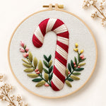 Striped candy cane embroidery kit