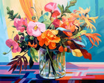 Stylish exotic flower bouquet cross stitch kit for beginners