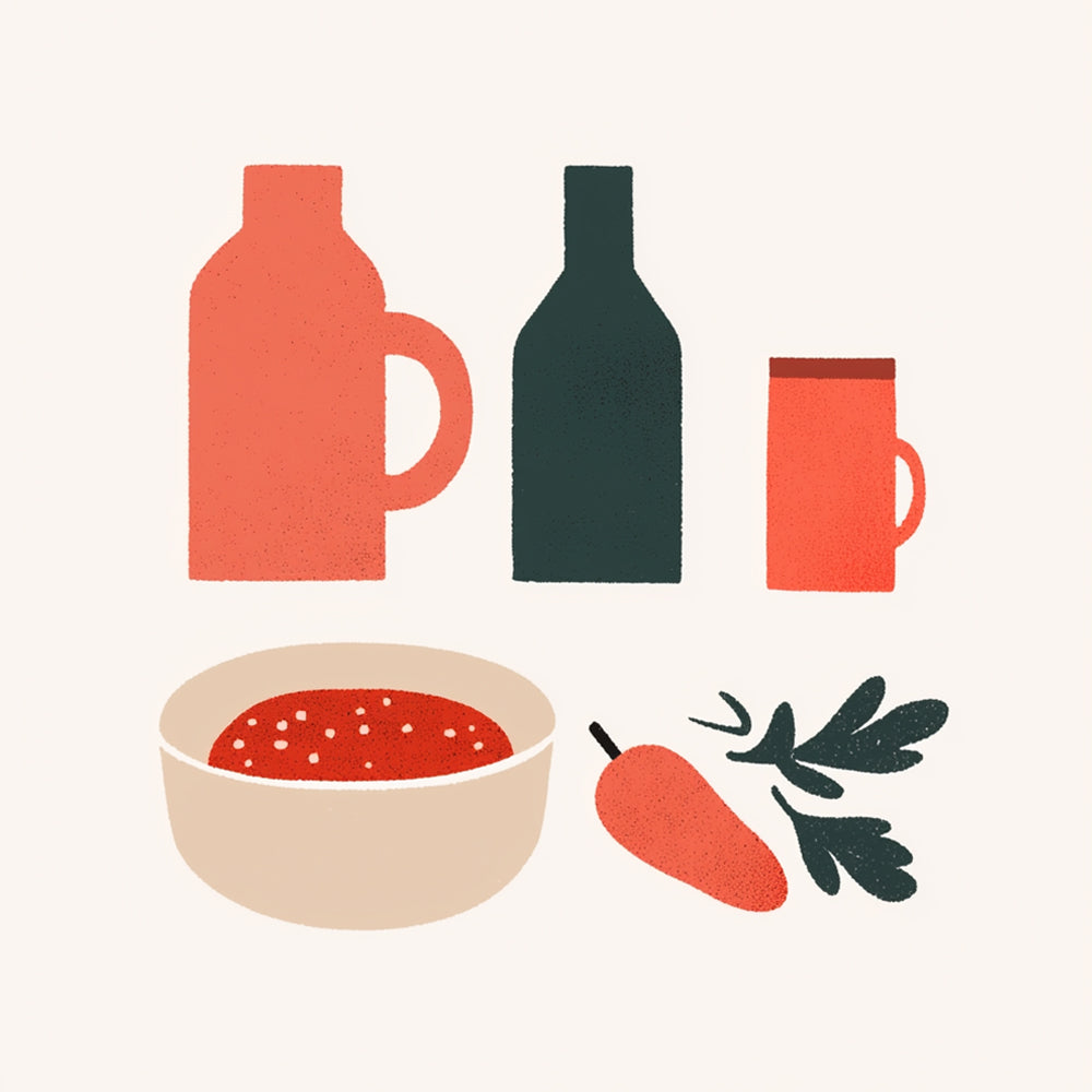 Stylish kitchen ingredients cross stitch kit for beginners