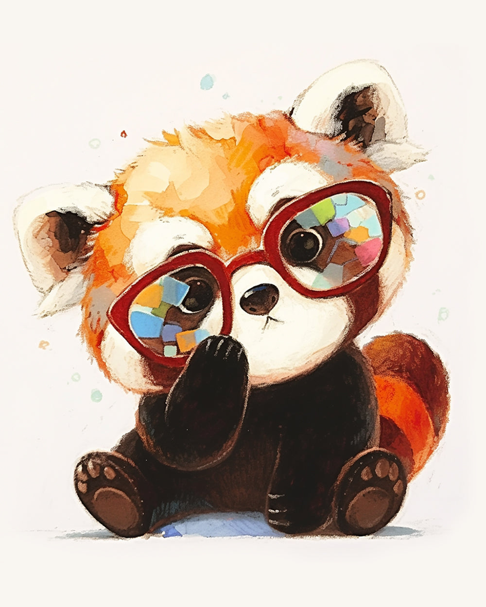 Stylish red panda cross stitch kit for beginners