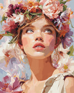 Summer flower wreath cross stitch kit for beginners