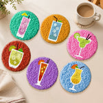 Summer margarita and cocktail punch needle coasters used for home decoration