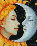 Sun and moon lovers cross stitch kit for beginners