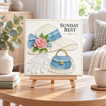 Sunday best sea glass art kit displayed as seasonal home decor