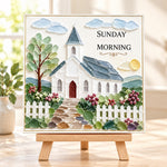 Sunday morning sea glass art kit finished artwork on display