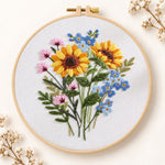 Sunflower bouquet embroidery kit