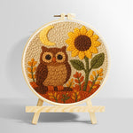 Sunflower owl punch needle kit for beginners