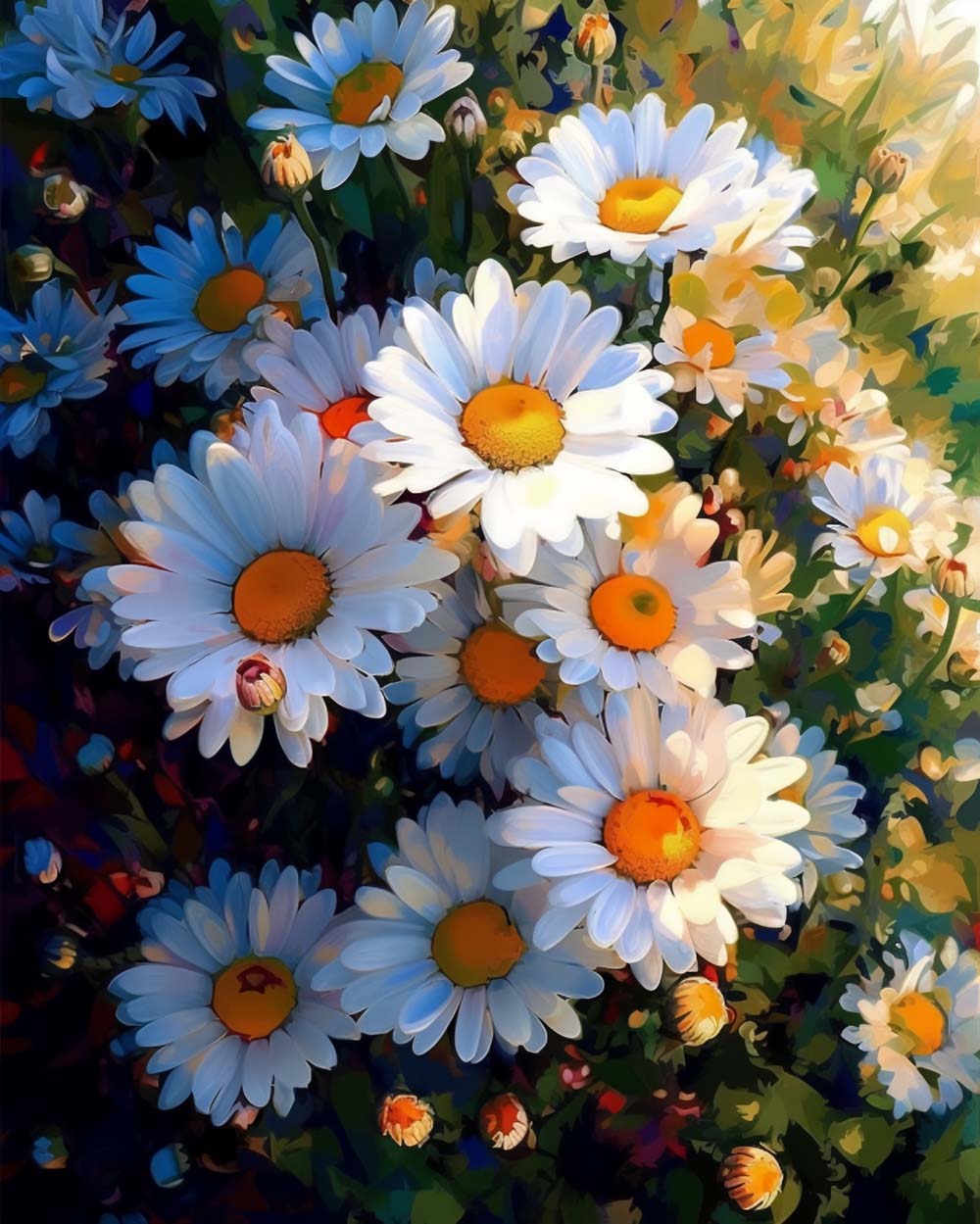 Sunlit daisy cluster cross stitch kit for beginners