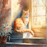 Sunlit orange cat cross stitch kit for beginners