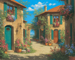 Sunlit tuscan alley cross stitch kit for beginners