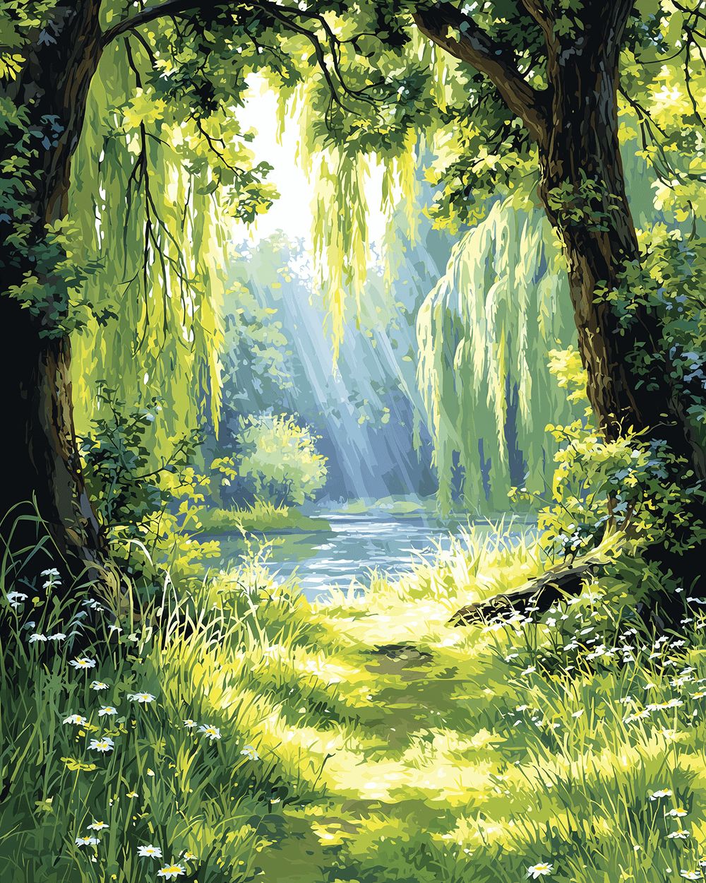 Sunlit willow creek cross stitch kit for beginners