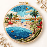 Sunny beach bay embroidery kit