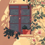 Sunny window with flowers cross stitch kit for beginners