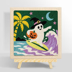 Surfing halloween ghost punch needle kit for beginners