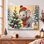 Sweet baby elephant adorning tree pearl diamond painting kit for beginners