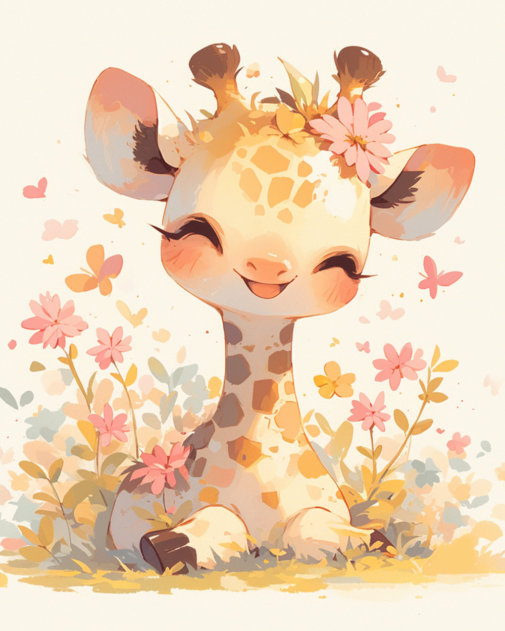 Sweet baby giraffe cross stitch kit for beginners