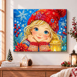 Sweet christmas girl pearl diamond painting kit for beginners