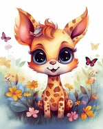 Sweet giraffe cub cross stitch kit for beginners