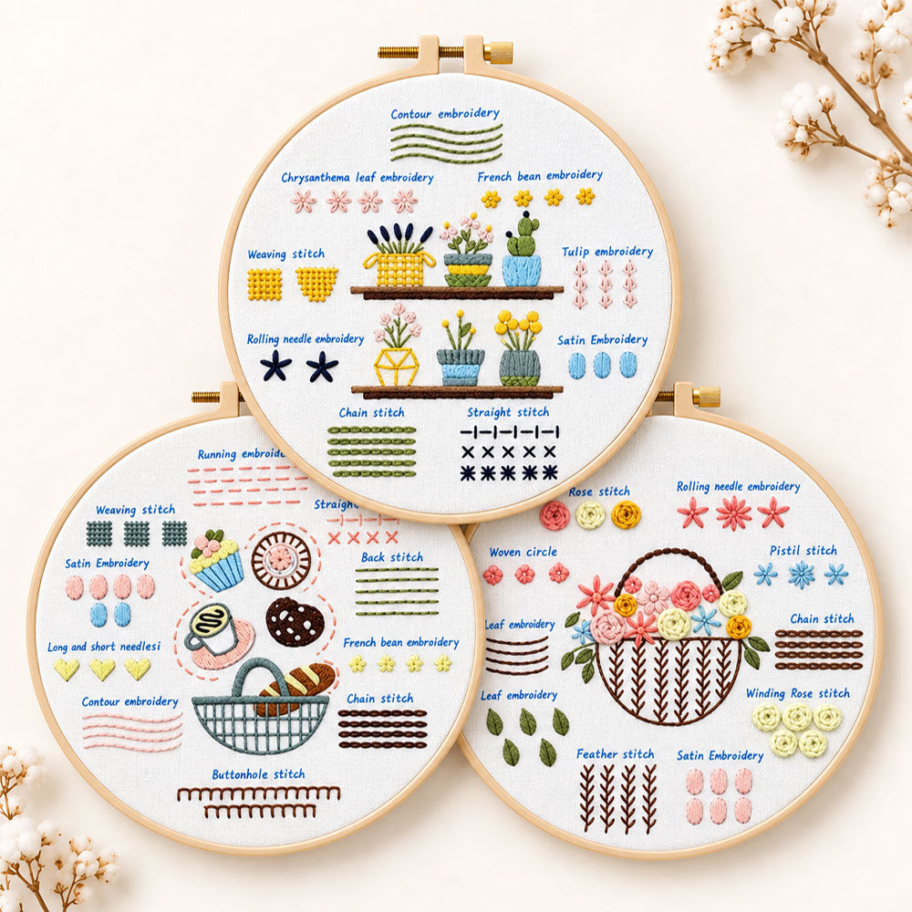 Sweet hand‑stitched art embroidery kit