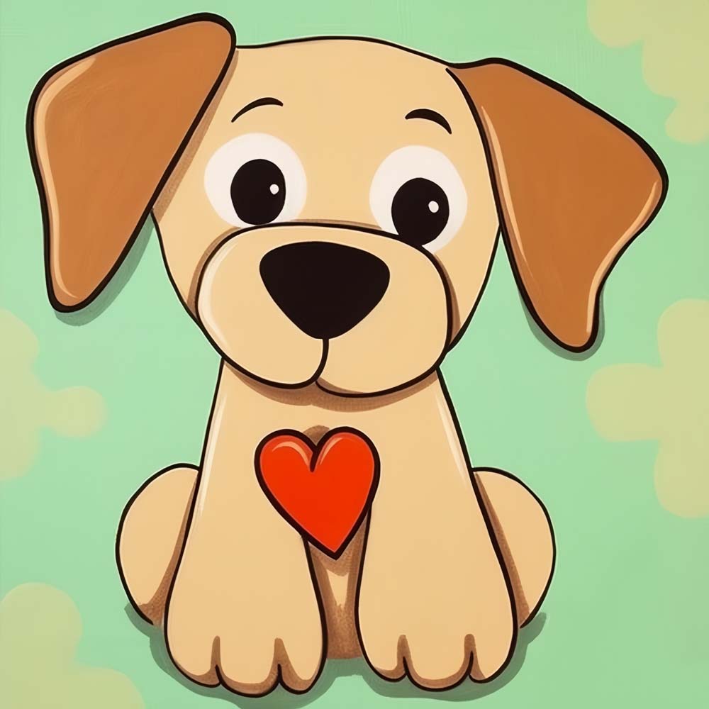 Sweet heart puppy cross stitch kit for beginners