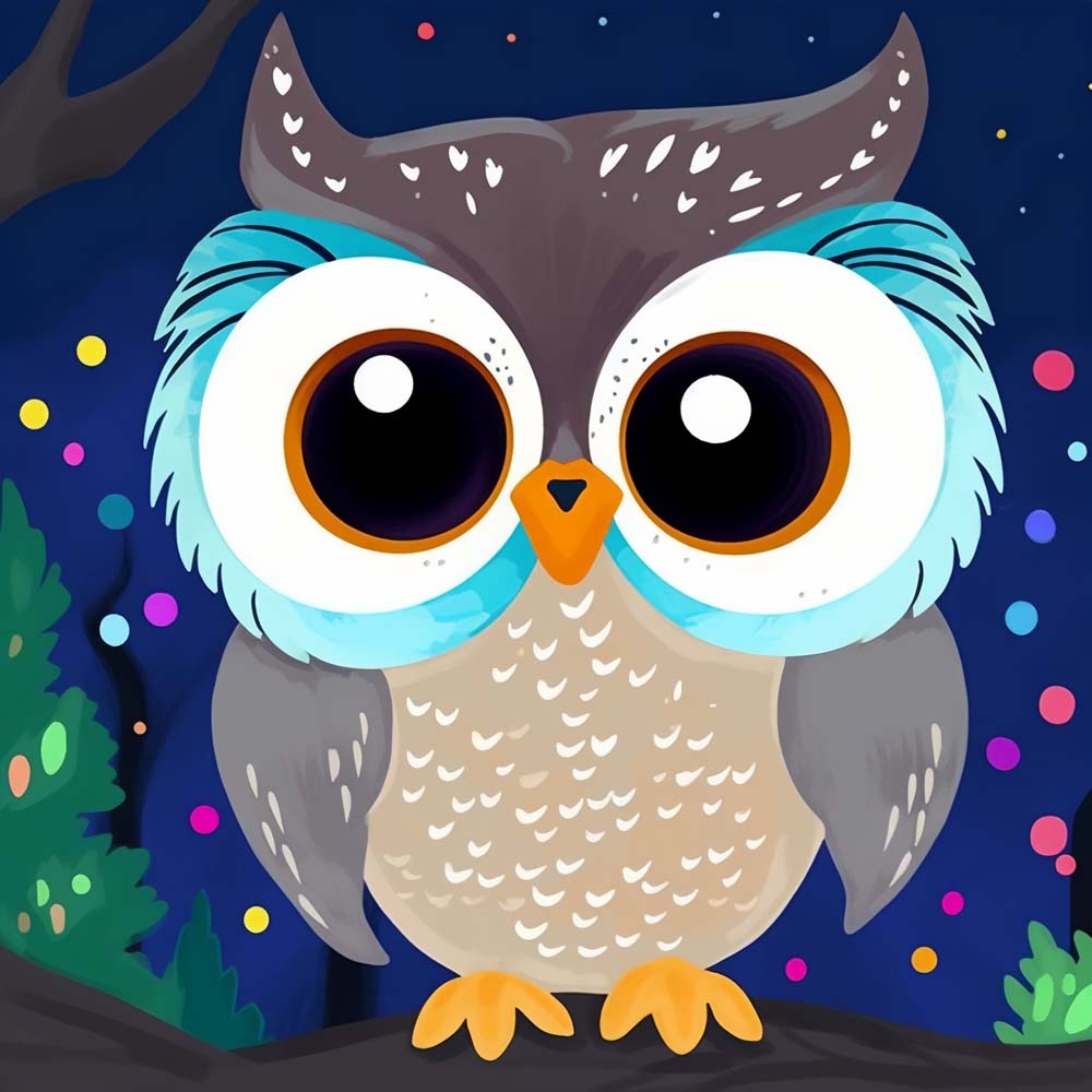 Sweet night owl cross stitch kit for beginners