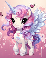 Sweet pastel winged unicorn cross stitch kit for beginners