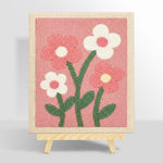 Sweet pink and white flowers punch needle kit for beginners