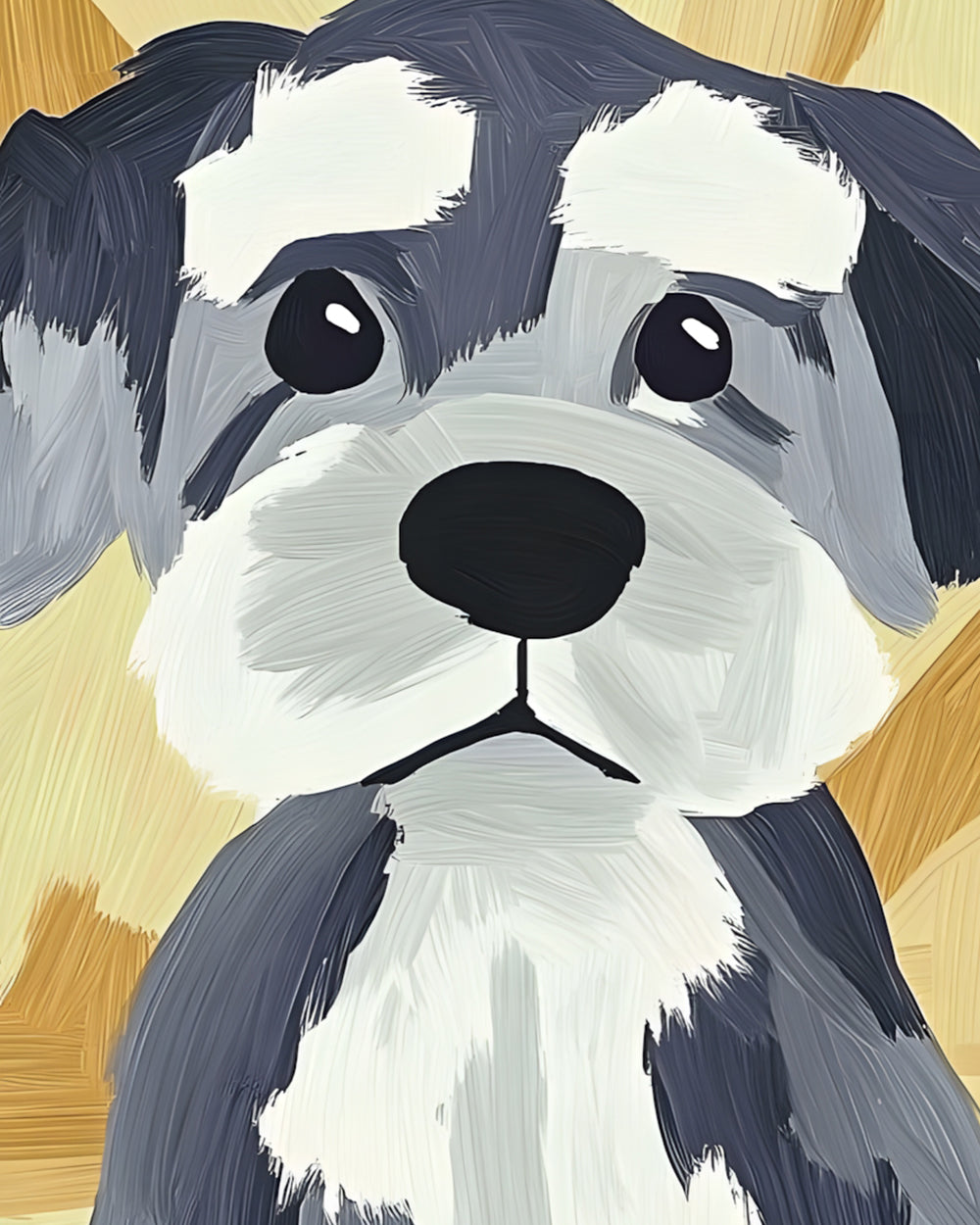 Sweet schnauzer portrait cross stitch kit for beginners