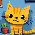 Sweet tabby kitten cross stitch kit for beginners
