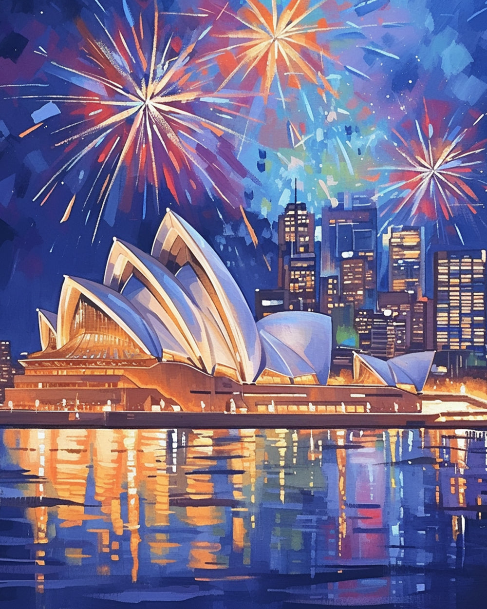 Sydney fireworks night cross stitch kit for beginners