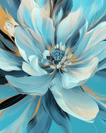 Teal floral art cross stitch kit for beginners