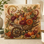 Thanksgiving harvest cart pearl diamond painting kit for beginners